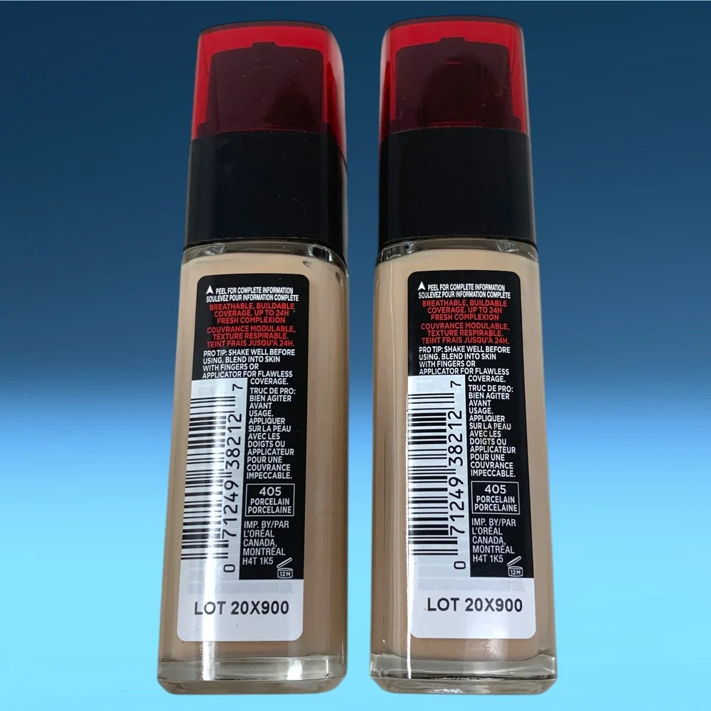 Lot of 2 New L'Oreal Infallible 24H Fresh Wear Foundation 405 Porcelain NIB